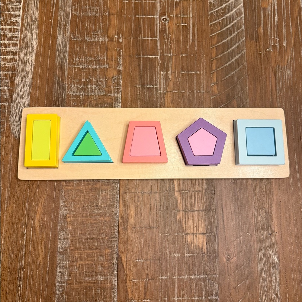 Wooden Colorful Shape Sorting Puzzle for Kids